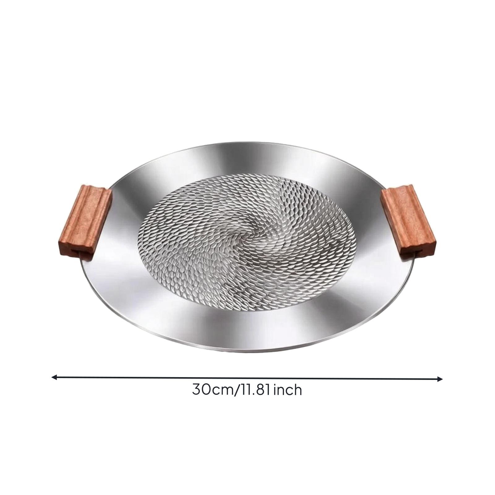 Induction Cooker - 多機能対応、焦げ付き防止加工のグリドルパン 30cm。3層構造のスチール製で、IHクッキングヒーター、ガスコンロ、カセットコンロに対応。ご家庭用。