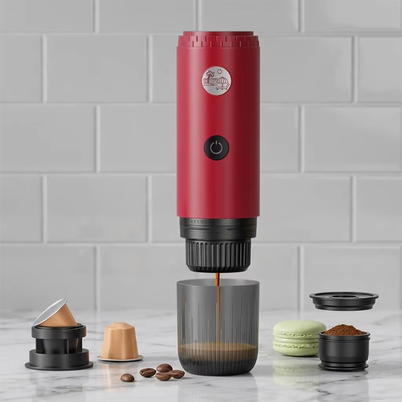 Coffee Maker - 業務用ミニカスタムロゴ入りUSB充電式ポータブルエスプレッソコーヒーメーカー（ステンレス製、フランス式）、OEM対応、車載・ホテル用