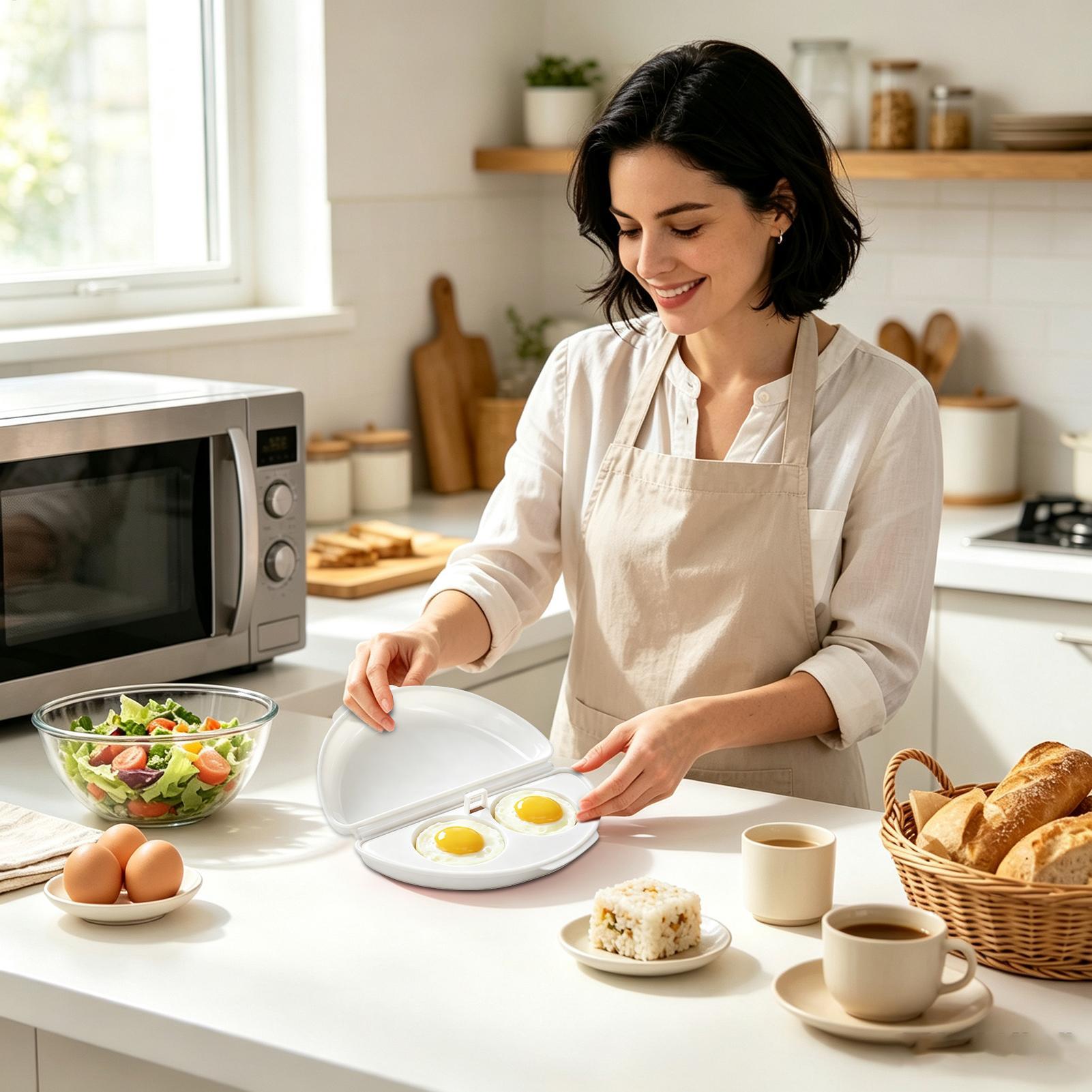 2つの空洞を備えた電子レンジ用オムレツメーカー、素早く温めて - Microwave Oven のレビューと価格