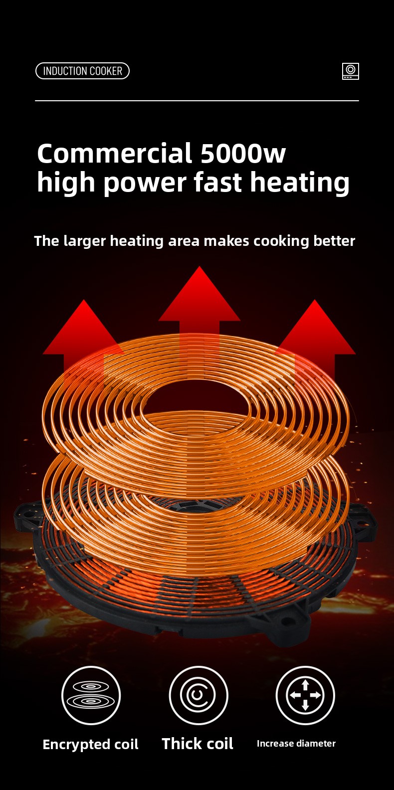 220V 業務用誘導調理器 5000W フラットタイプ 60 - Induction Cooktop Portable のレビューと価格