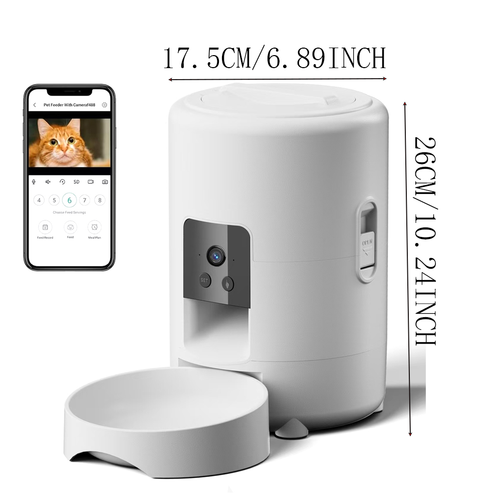 2Lのプッシュボタン式Wi-Fiカメラ付きUSB自動給餌器。 - Kitchen Appliances Video のレビューと価格