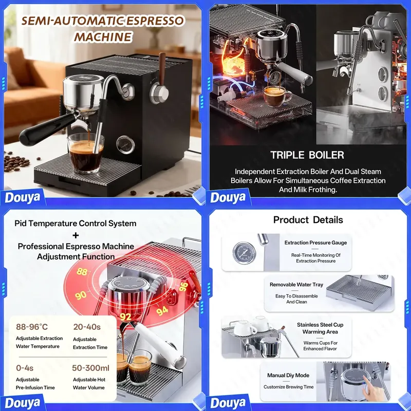 CAFOVO E120 半自動エスプレッソマシン ULKAポ - Coffee Maker のレビューと価格